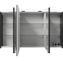 Badmöbel-Set Pelipal Sunline 121 BxHxT 121 x 200 x 46 cm Frontfarbe anthrazit mit Mineralguss-Waschtisch Waschtischunterschrank und Spiegelschrank mit LED-Beleuchtung
