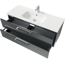 Waschtischunterschrank mit Waschbecken, Armatur und zwei Schubladen