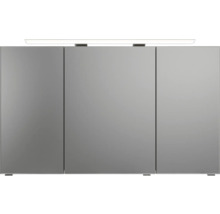 Badmöbel-Set Pelipal Sunline 121 BxHxT 121 x 200 x 46 cm Frontfarbe Eiche ribbeck mit Mineralguss-Waschtisch Waschtischunterschrank und Spiegelschrank mit LED-Beleuchtung