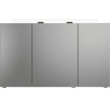 Badmöbel-Set Pelipal Sunline 121 BxHxT 121 x 200 x 46 cm Frontfarbe Polar Pinie mit Mineralguss-Waschtisch Waschtischunterschrank und Spiegelschrank mit LED-Beleuchtung