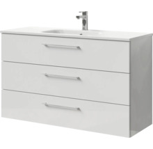 Waschtischunterschrank mit drei Schubladen, Waschbecken und Armatur
