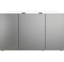 Badmöbel-Set Pelipal Sunline 121 BxHxT 121 x 200 x 46 cm Frontfarbe anthrazit mit Mineralguss-Waschtisch Waschtischunterschrank 3 Schubkästen und Spiegelschrank mit LED-Beleuchtung