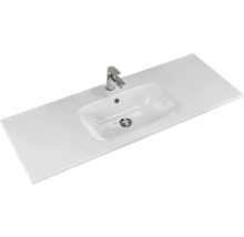 Badmöbel-Set Pelipal Sunline 121 BxHxT 121 x 200 x 46 cm Frontfarbe sangallo grau mit Mineralguss-Waschtisch Waschtischunterschrank 3 Schubkästen und Spiegelschrank mit LED-Beleuchtung