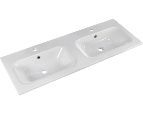 Plan de toilette double en céramique sanitaire avec deux vasques