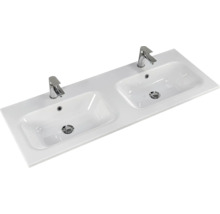 Badmöbel-Set Pelipal Sunline 121 BxHxT 121 x 200 x 46 cm Frontfarbe sangallo grau mit Mineralguss-Doppelwaschtisch Waschtischunterschrank und Spiegelschrank mit LED-Beleuchtung