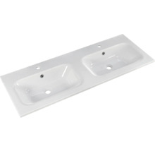 Badmöbel-Set Pelipal Sunline 121 BxHxT 121 x 200 x 46 cm Frontfarbe sangallo grau mit Mineralguss-Doppelwaschtisch Waschtischunterschrank und Spiegelschrank mit LED-Beleuchtung