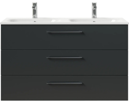 Waschtischunterschrank mit drei Schubladen und Doppelwaschbecken