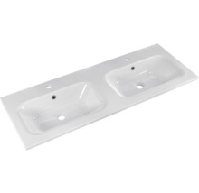Badmöbel-Set Pelipal Sunline 121 BxHxT 121 x 200 x 46 cm Frontfarbe anthrazit mit Mineralguss-Doppelwaschtisch Waschtischunterschrank 3 Schubkästen und Spiegelschrank mit LED-Beleuchtung
