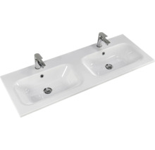 Badmöbel-Set Pelipal Sunline 121 BxHxT 121 x 200 x 46 cm Frontfarbe sangallo grau mit Mineralguss-Doppelwaschtisch Waschtischunterschrank 3 Schubkästen und Spiegelschrank mit LED-Beleuchtung