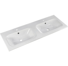 Badmöbel-Set Pelipal Sunline 121 BxHxT 121 x 200 x 46 cm Frontfarbe sangallo grau mit Mineralguss-Doppelwaschtisch Waschtischunterschrank 3 Schubkästen und Spiegelschrank mit LED-Beleuchtung