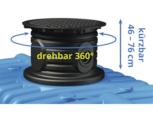 Aufsatzstück mit drehbarer Funktion und variabler Höhe für einen Tank