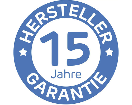 Herstellergarantie 15 Jahre