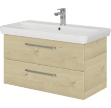Waschtischunterschrank mit zwei Schubladen und Aufsatzwaschbecken
