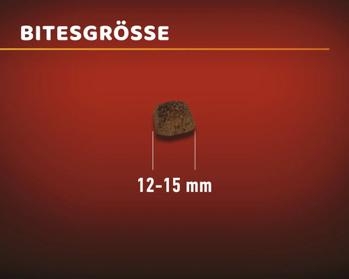 Illustration der Bissengröße mit 12 bis 15 Millimeter