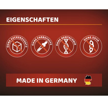 Eigenschaften: Ohne Zuckerzusatz, ohne Farbstoffe, ohne Gentechnik, ohne Soja, hergestellt in Deutschland