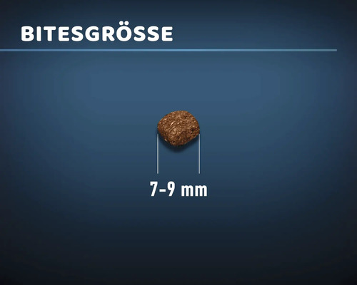 Bissengröße von Hundefutter, 7 bis 9 Millimeter