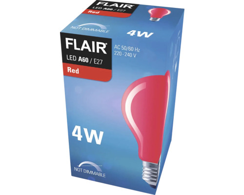 Ampoule LED FLAIR A60 E27/4 W rouge - HORNBACH