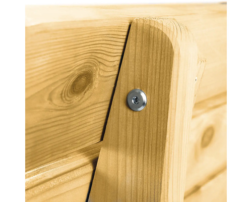 Vue détaillée de la construction en bois avec vis