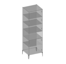 Hochschrank mit 2 Türen Devo Lotos 60x190x53 cm Anschlag rechts perfect touch stahlgrau