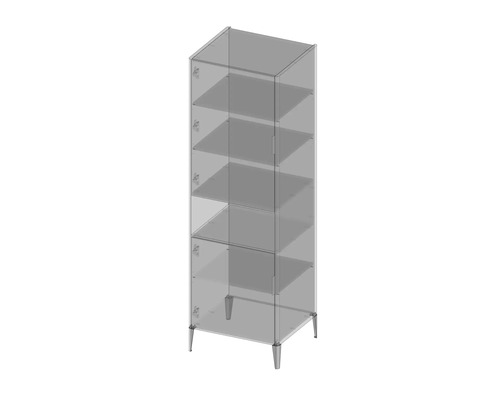 Vitrine avec étagères pour le rangement