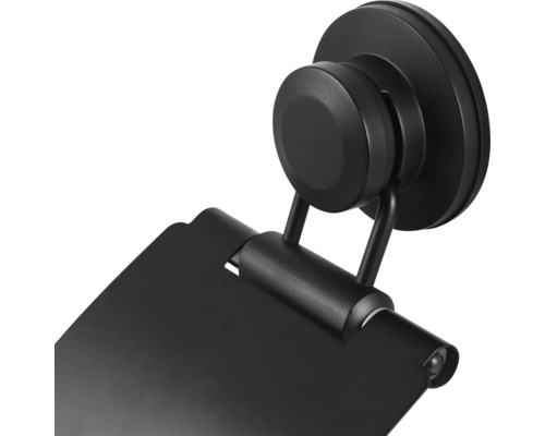 Distributeur de papier toilette noir avec fixation à ventouse