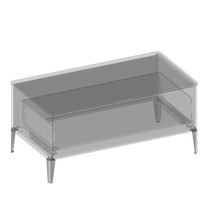 Table basse avec plateau en verre et quatre pieds