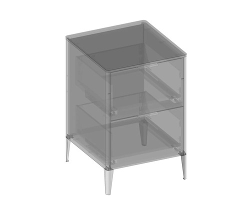 Meuble sous-lavabo avec deux tiroirs et pieds