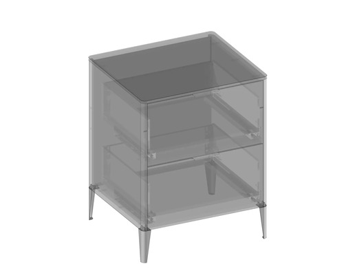 Table de chevet avec deux tiroirs et pieds