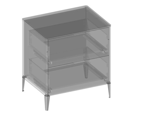 Meuble sous-lavabo avec deux tiroirs et pieds