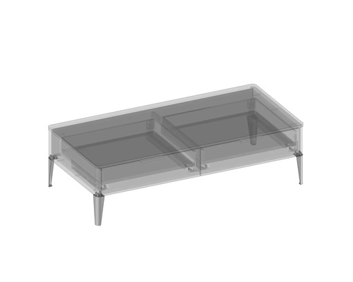 Table basse avec tiroirs et pieds