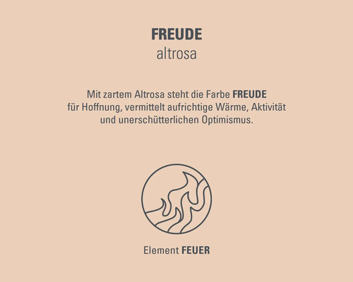 Farbe Freude Altrosa mit Symbol Element Feuer