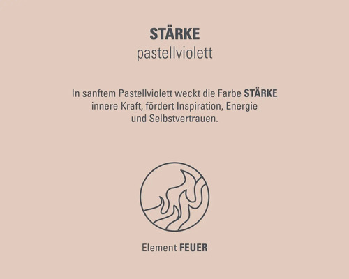 Stärke pastellviolett mit Symbol für das Element Feuer