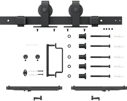 Schiebetürbeschlag Set mit Zubehör zur Montage