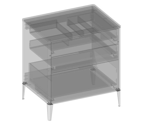 Badezimmerschrank mit Schubladen und Beinen