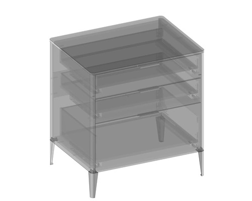 Schrank mit drei Schubladen und Füßen