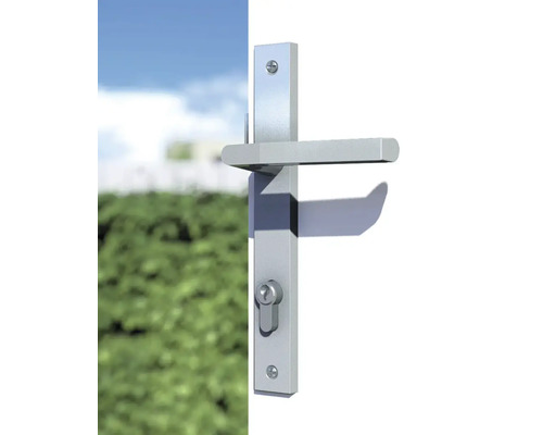 Türbeschlag aus Metall mit Schlüsselzylinder