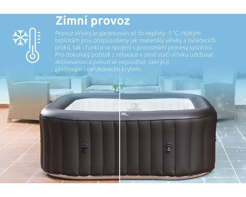 Aufblasbarer Whirlpool für den Winterbetrieb mit Temperaturangaben