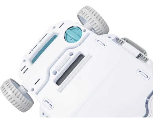 Dessous d''un robot de nettoyage de piscine avec roues