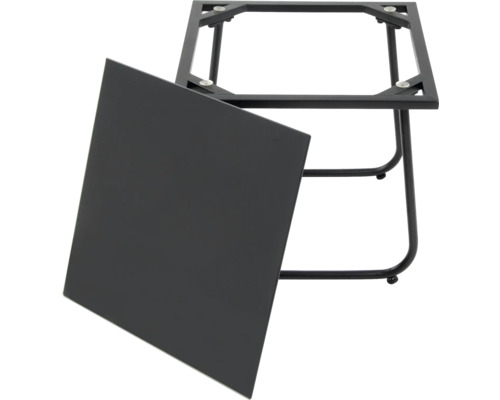 Tabouret à fleurs avec structure en métal et plateau de table carré