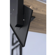 Pertura Wangentreppe Libra Eiche ohne Setzstufen Pulverbeschichtet Seitenwange Schwarz gerade 105 cm 15 Stufen / 16 Steigungen Stabgeländer