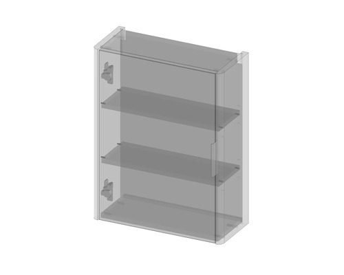 Arzneischrank mit drei Regalböden und Tür