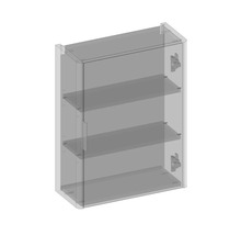 Wandvitrine mit drei Regalböden