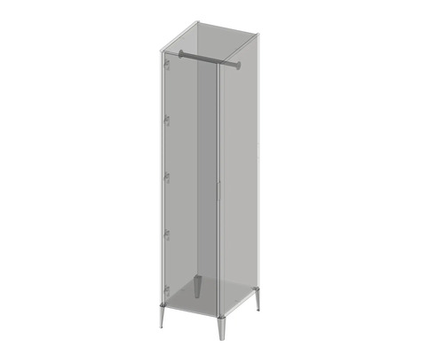 Armoire une porte avec tringle et pieds