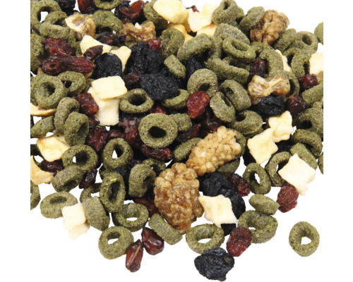 Nagetierfutter mit Getreide, Trockenfrüchten und Gemüse