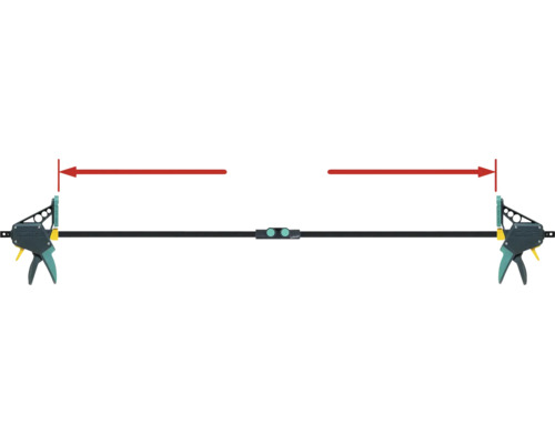 Serre-joint à une main Wolfcraft avec marquage rouge de la largeur de serrage