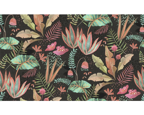 Dunkler Hintergrund mit tropischen Blättern und Pflanzen