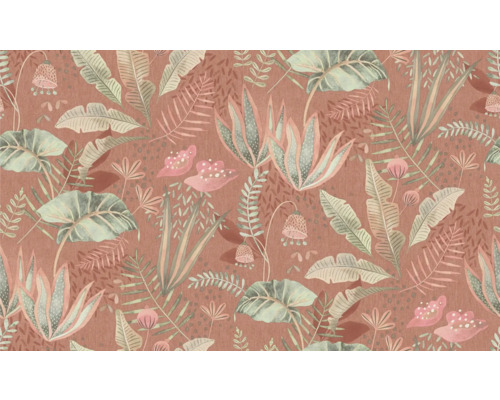 Papier peint à motif jungle avec feuilles et plantes