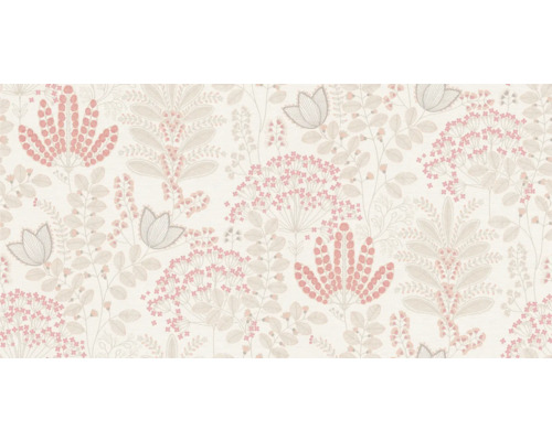 Tapete mit floralem Muster in natürlichen Farbtönen