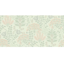 Tapete mit Blätter- und Blumenmuster