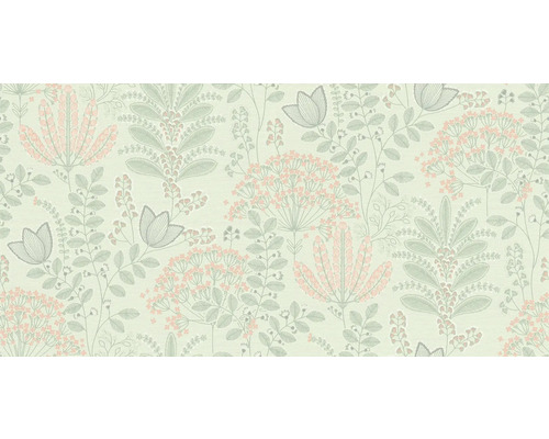 Tapete mit Blätter- und Blumenmuster